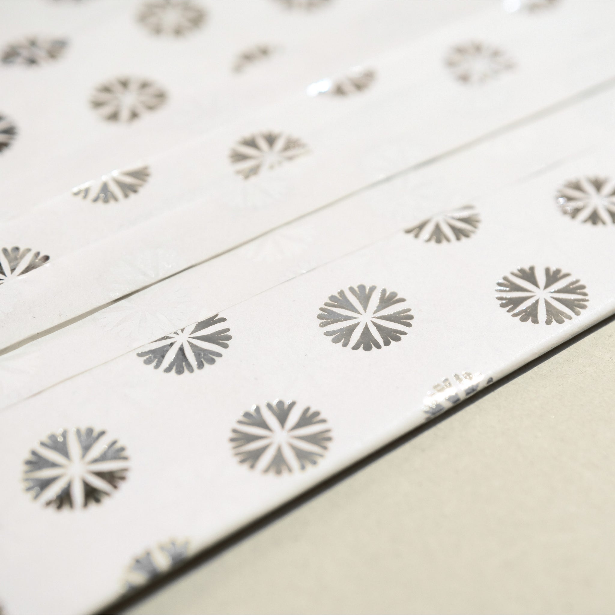 Pack of 10 Flowers Polka Luxury Silver Metallic Plastic-Free 18gsm Tissue Paper Sheets 50x70cm