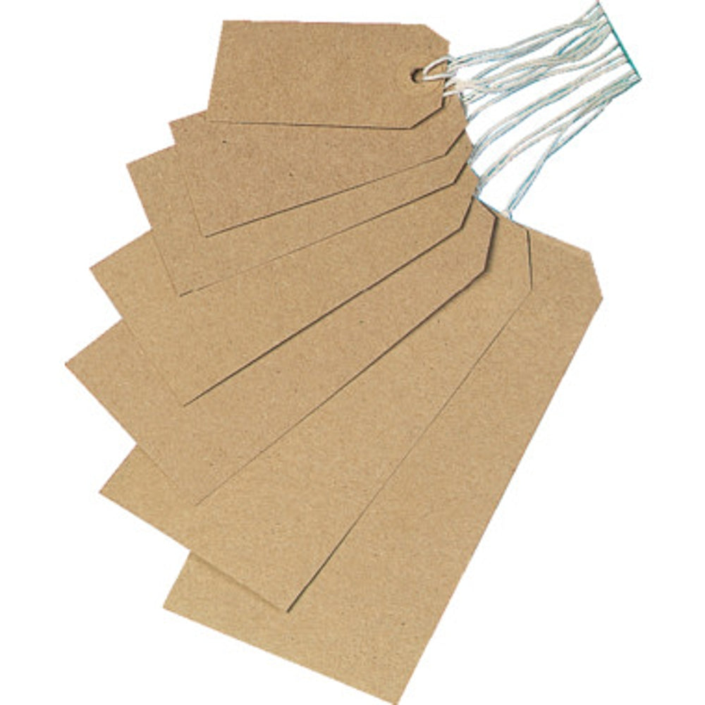 Box of 1000 Brown Buff Strung Tags 108mm x 54mm