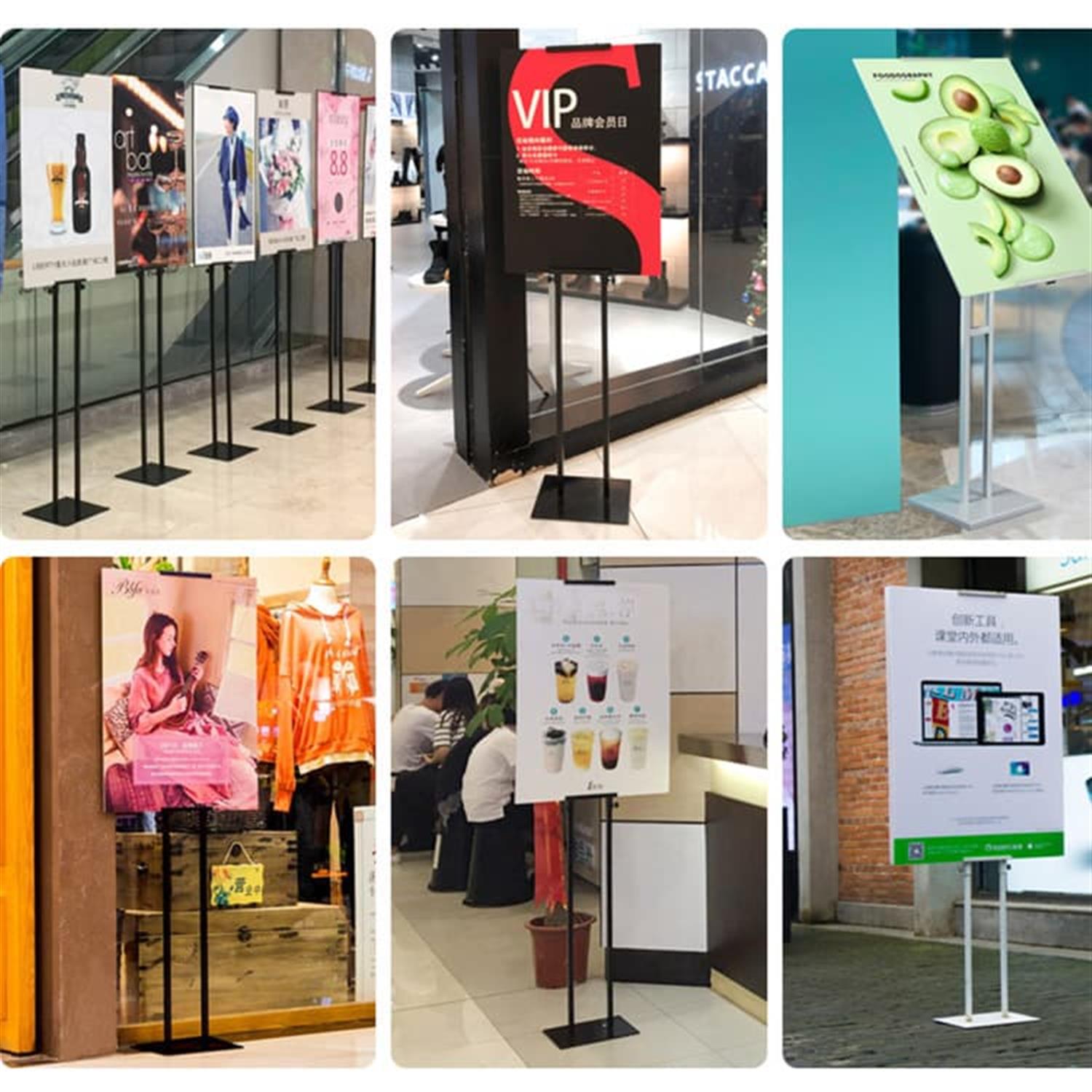 Metal KT Board Poster Display Stand – Angled Advertising Stand