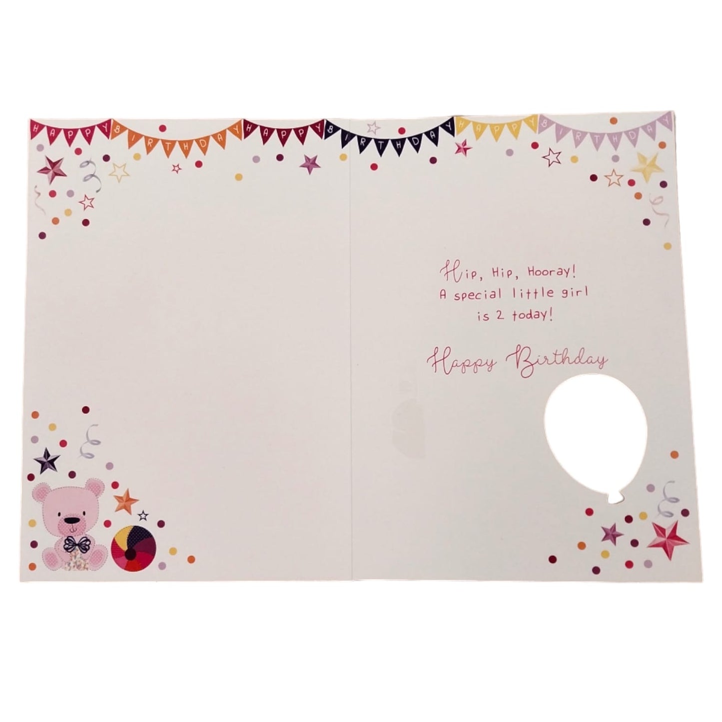 You Are 2 Today Girl Balloon Boutique Greeting Card