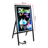 Aluminum Frame LED Writing Board – 70×50 cm Illuminated Display with Tempered Glass Panel