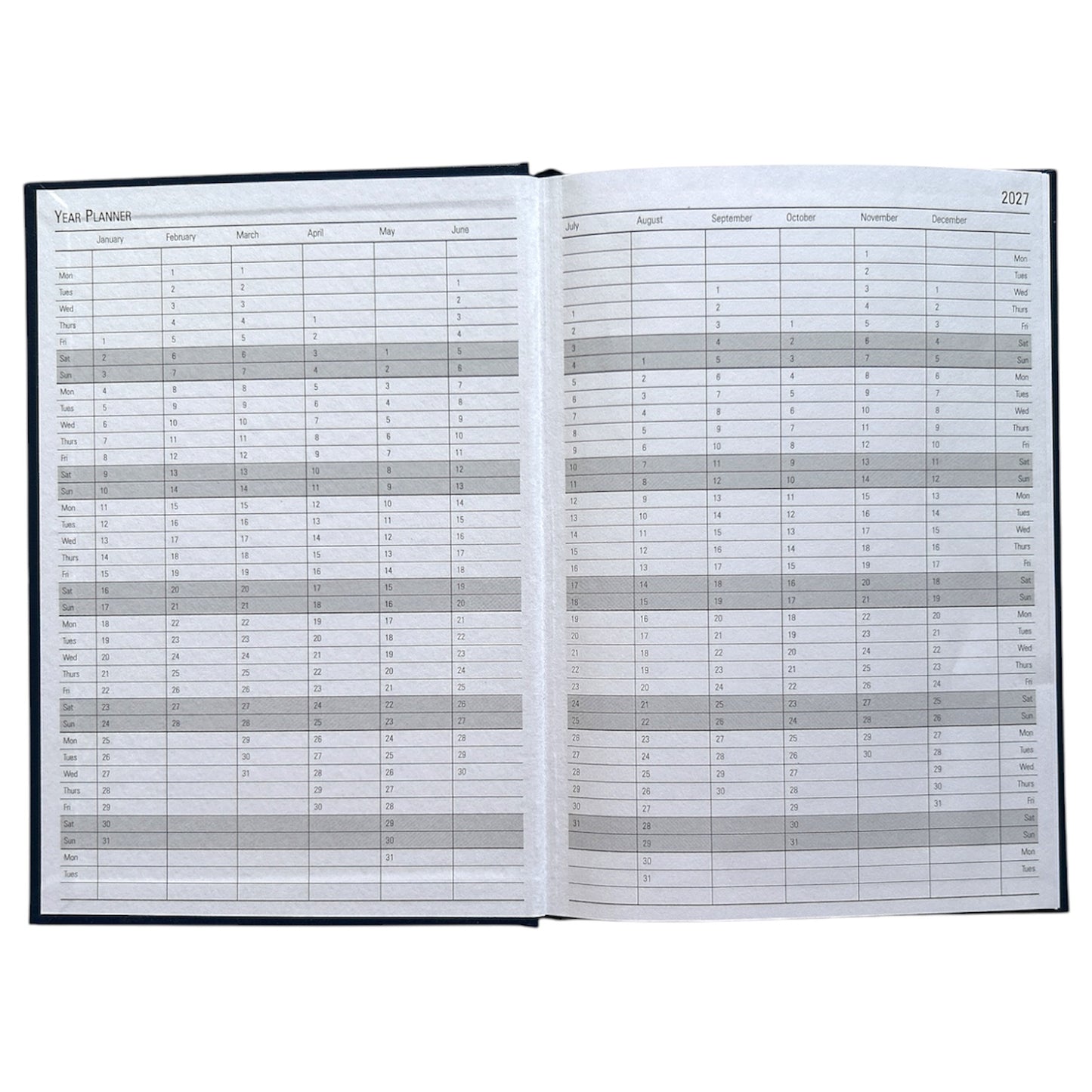 Janrax 2027 A5 Week To View Blue Desk Diary