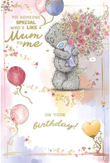 Bear With Bouquet Like A Mum Birthday Card
