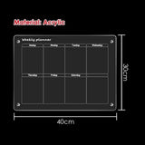 Glass Dry Erase Magnet Whiteboard Weekly Planner for Refrigerator 40×30×0.3 cm