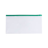 Pack of 12 DL Clear Zippy Bags with Green Zip
