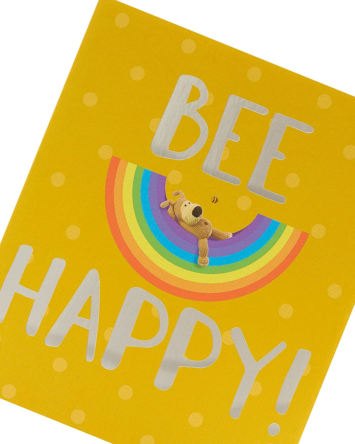 Boofle Relaxing on Rainbow Yellow Spots Design Birthday Card