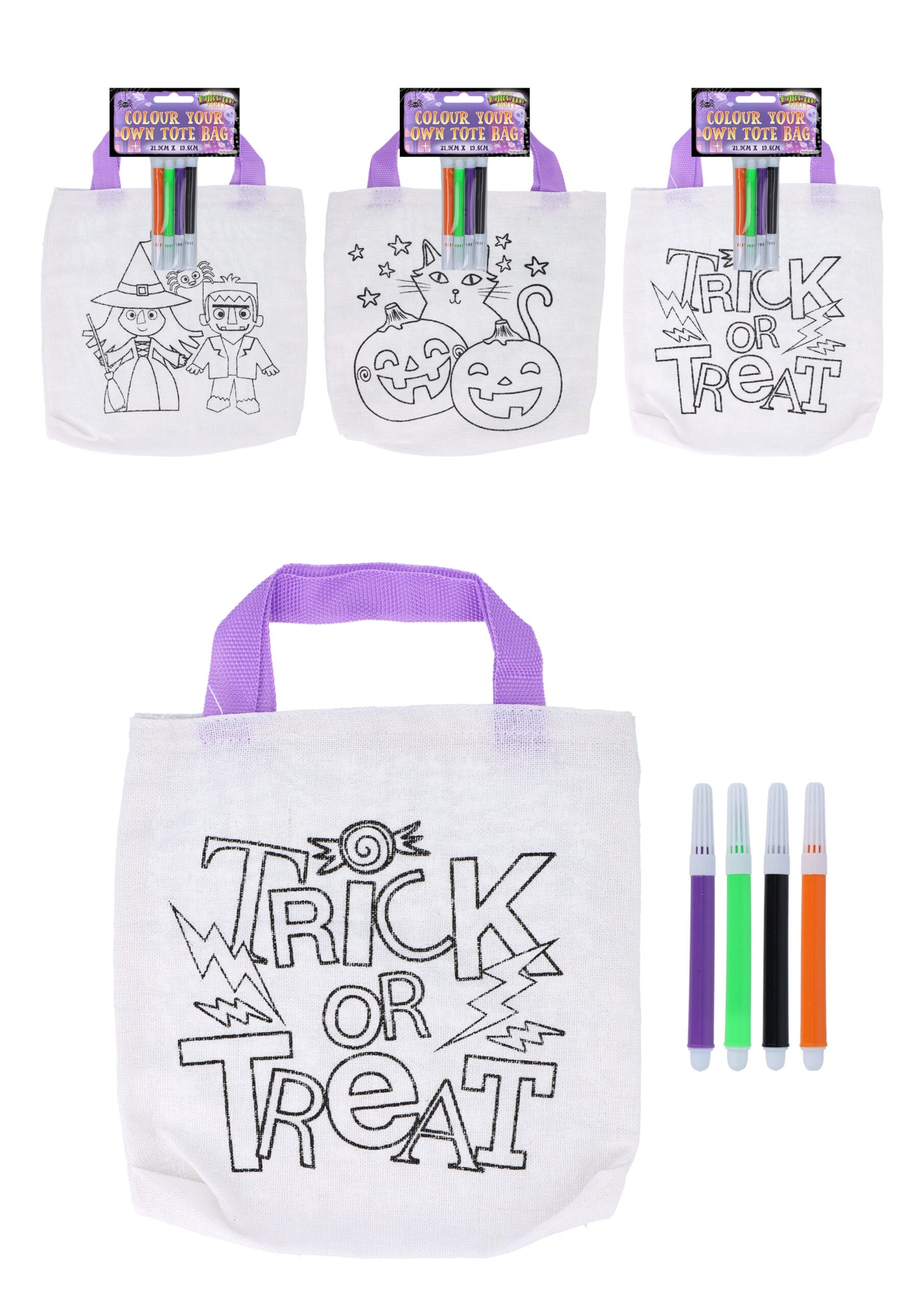 Single Halloween Colour-Your-Own Tote Bag