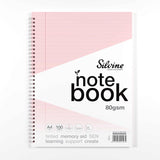 A4+ 100 Pages Twin Wire SEN Pink Paper Dyslexia Notebook - Lined with Margin