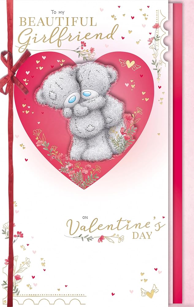 Bears Hugging Beautiful Girlfriend Luxury Handmade Valentine's Day Card {DC}