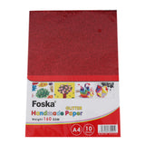 Pack of 10 A4 Assorted Colour Glitter Craft Paper