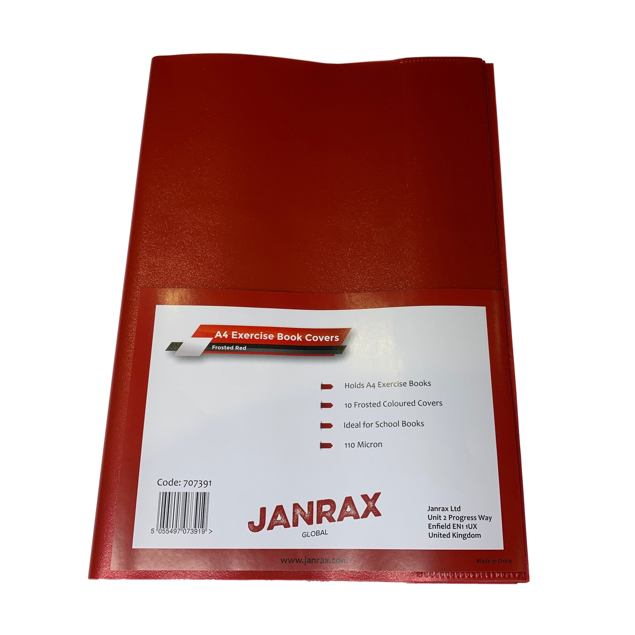 Pack of 10 A4 Frosted Red Exercise Book Covers