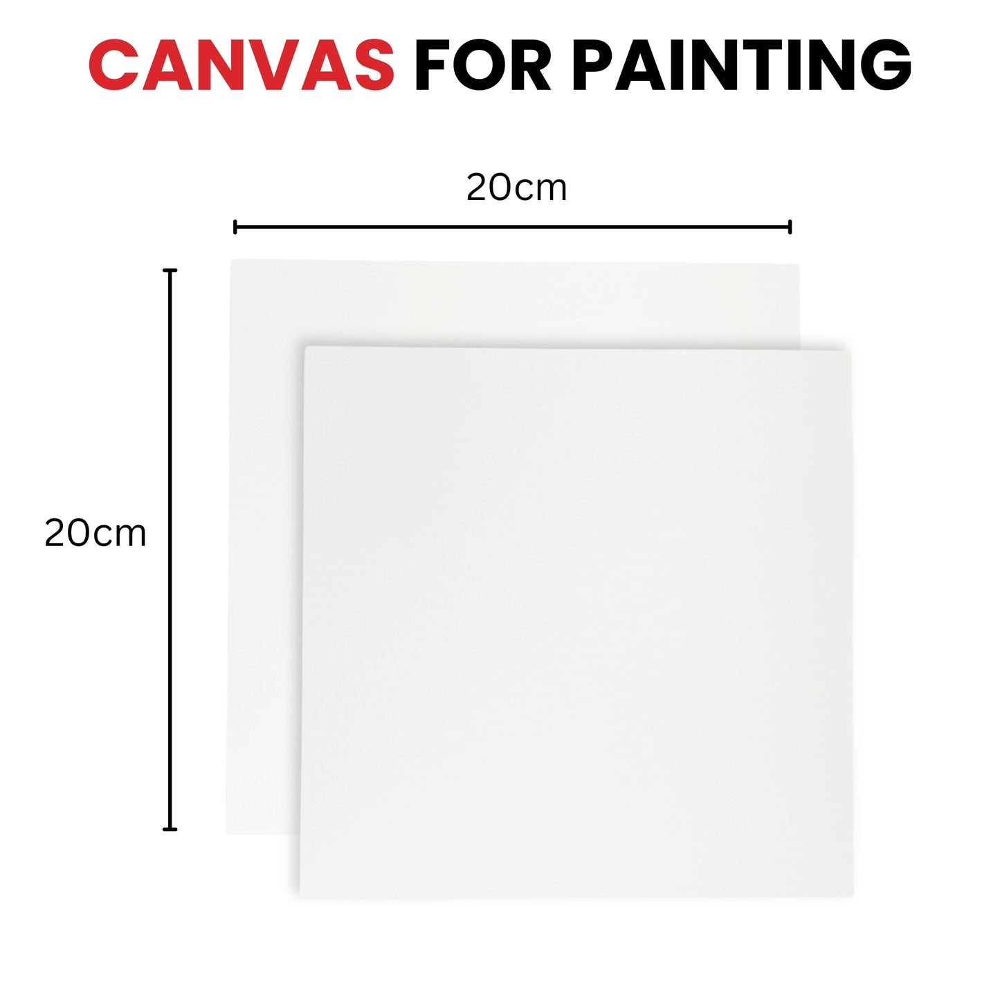 20x20cm Blank White Flat Stretched Board Art Canvas By Janrax
