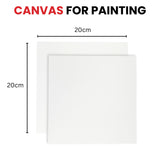 20x20cm Blank White Flat Stretched Board Art Canvas By Janrax