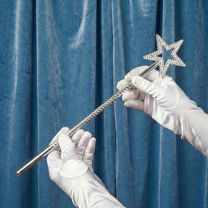 35cm Silver Star Wand Fancy Dress Accessory