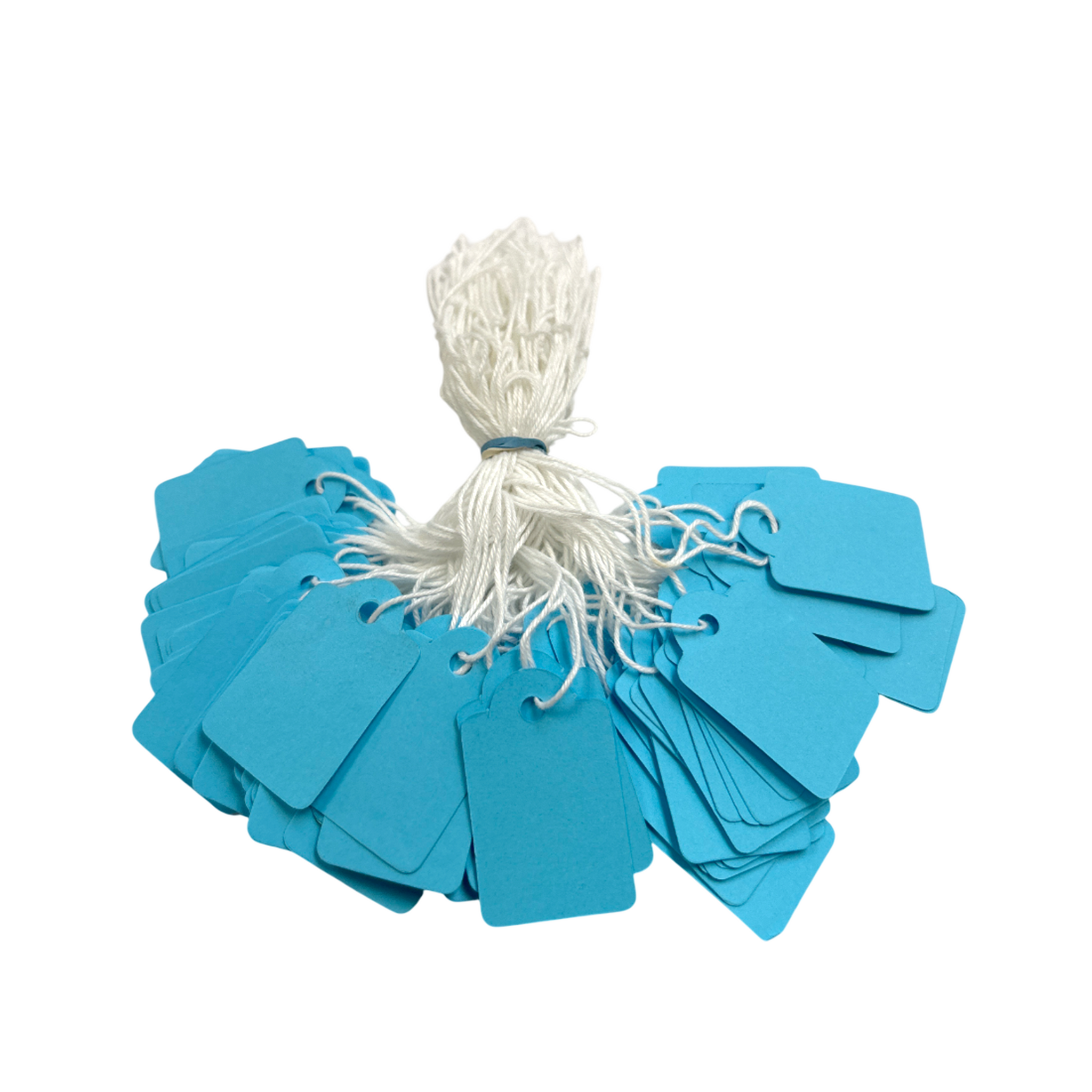 Pack of 100 Medium Blue Strung Tags 25 x 39mm