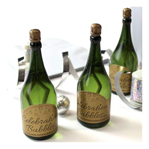 24 wedding birthday celebration bubbles gold top and wand green bottle by Henbrandt