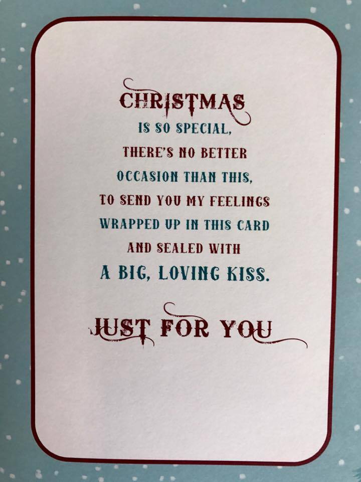 Nice Verse Colourful Glitter New Bear & Gift Christmas Card - BOYFRIEND 