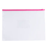 Pack of 12 A4 Clear Zippy Bags with Pink Zip