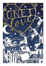 Laser cut Festive Design One I Love Christmas Card
