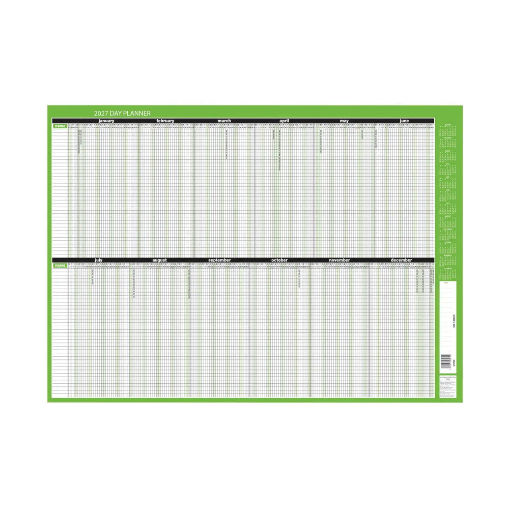 Janrax 2027 Staff/Project 7 Days Planner Unmoounted - 855 x 610mm