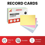 Pack of 100 White Plain 6x4" Record Cards – Blank Study Index Cards for Notes, Revision