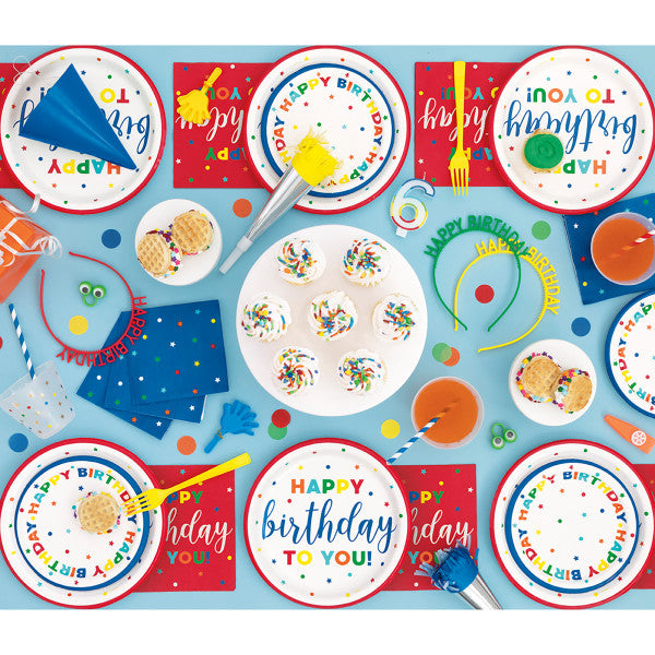 Pack of 16 Dots & Stars Birthday Luncheon Napkins {DC}