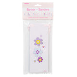 7ft Pink Bunting Christening Block Banner