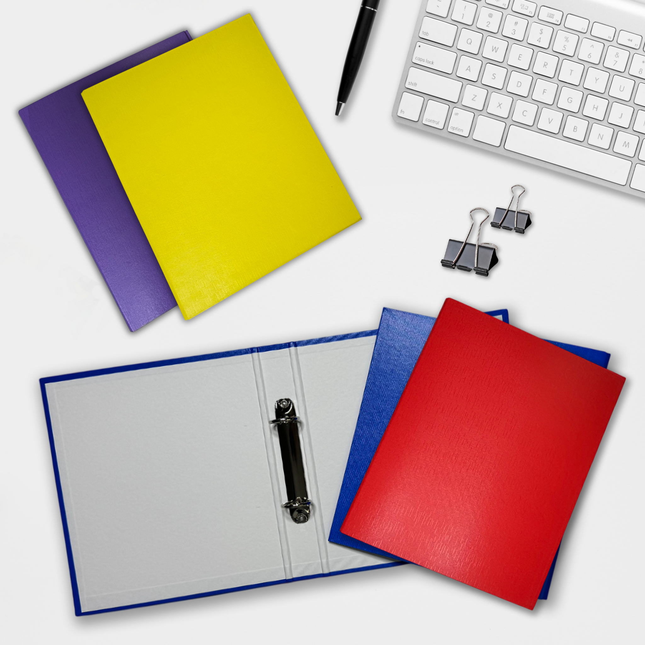 A5 White Paper Over Board Ring Binder by Janrax