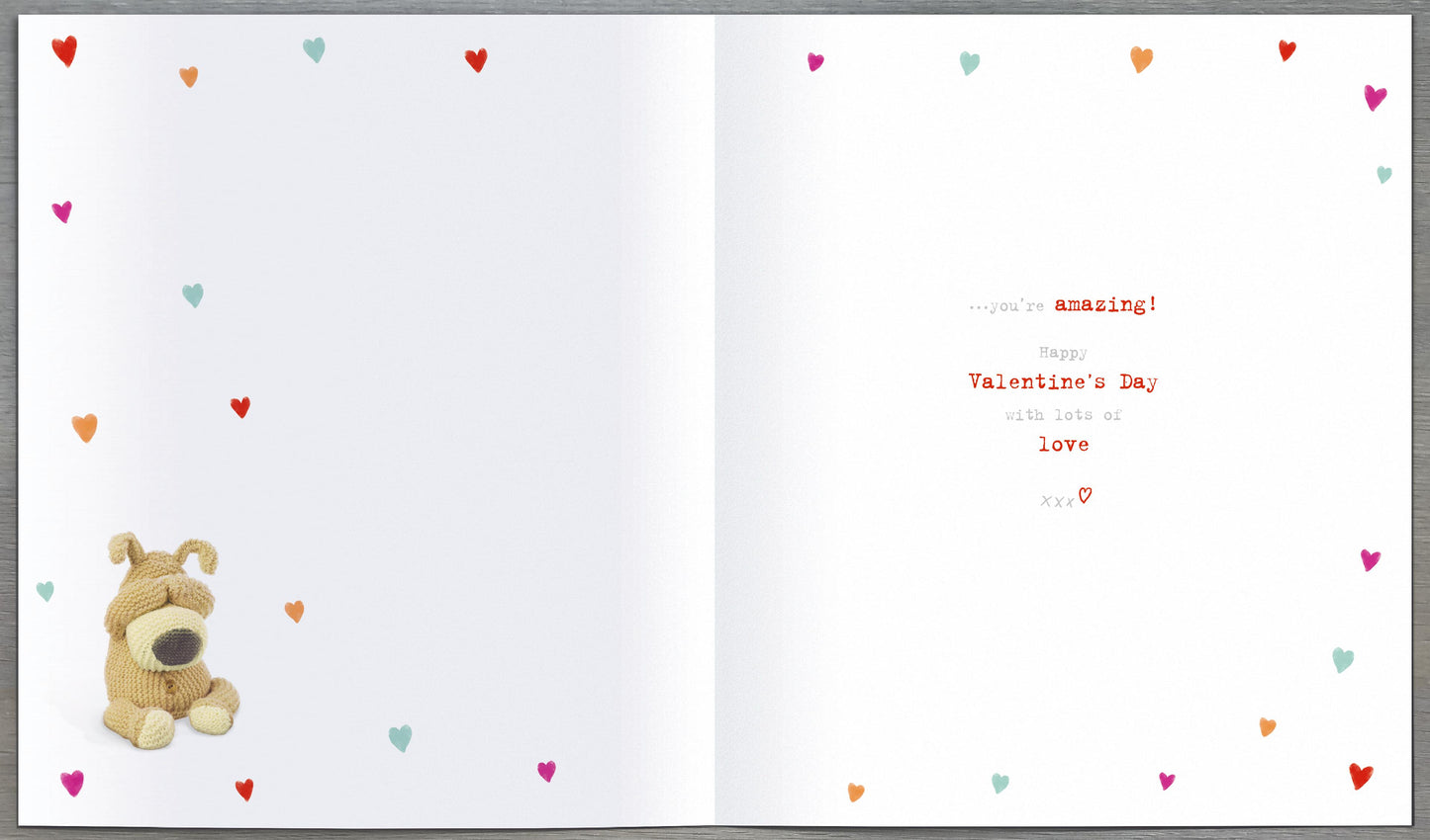Boofle Sat Covering Eyes Valentine's Day Card 