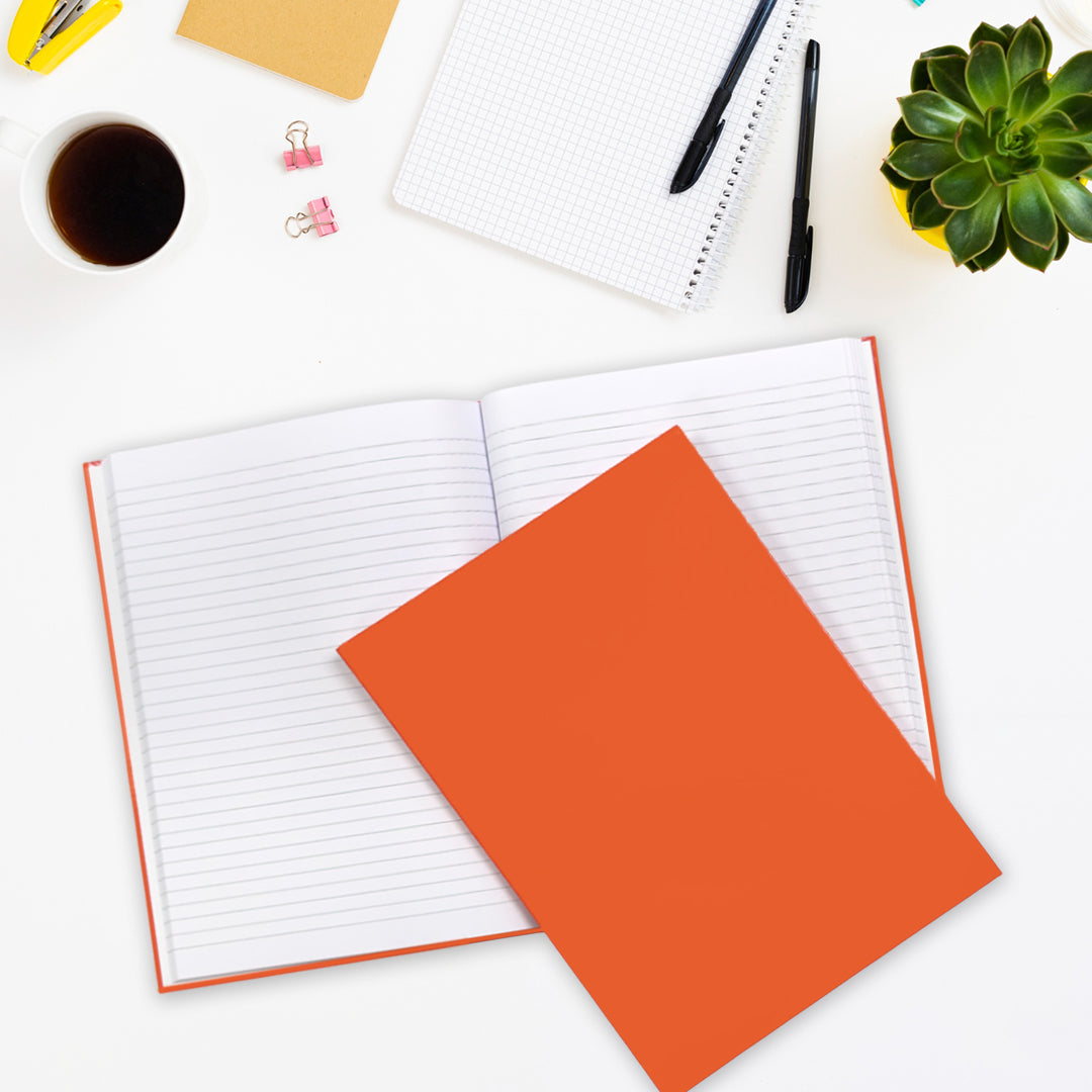 A4 160 Pages 8mm Ruled Red Casebound Notebook