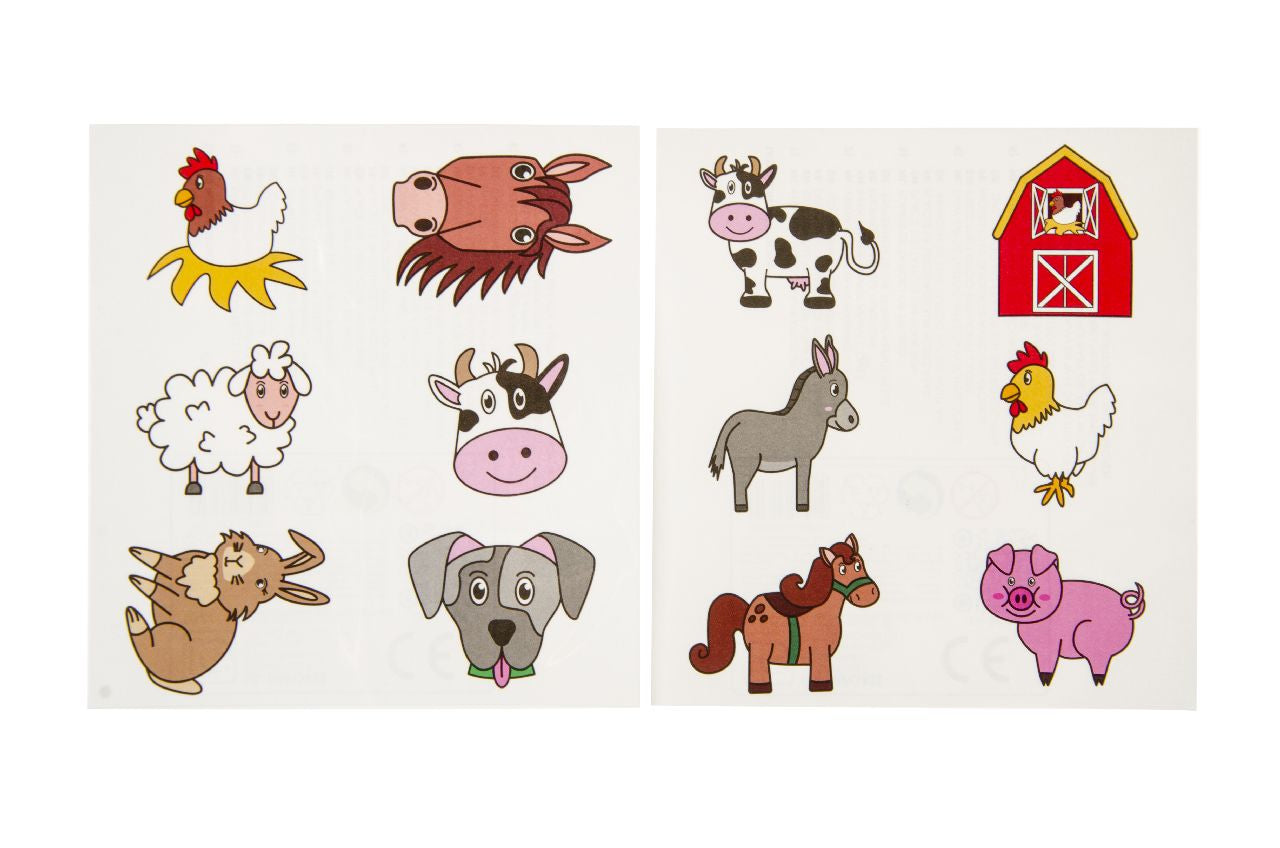 6 Pieces Farm Animals Tattoos