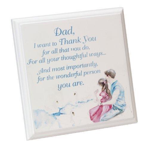 Dad Thank You Father and Daughter Plaque with verse by Jennifer Rose Christmas Fathers Day