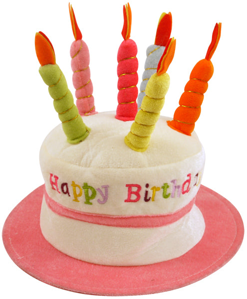 Adult Novelty Birthday Cake Hat Pink {DC}