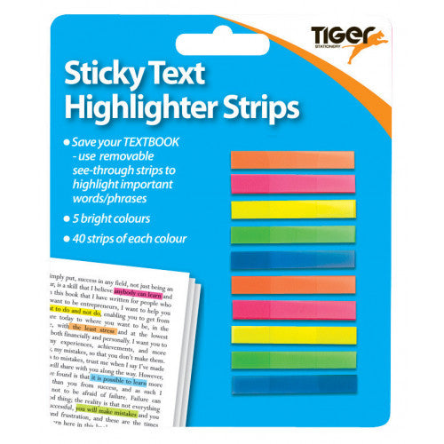 Sticky Text Highlighter Strips