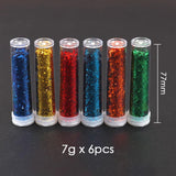Pack of 6 Shaker Jar Holographic Glitter 7g