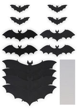 Pack of 12 Halloween Bat Wall Decorations with Adhesive Dots