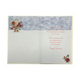 Teddy With Bunch of Flowers Design Daughter In Law Christmas Card