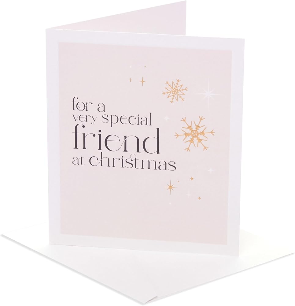 Snowflakes and Stars Design Friend Christmas Card