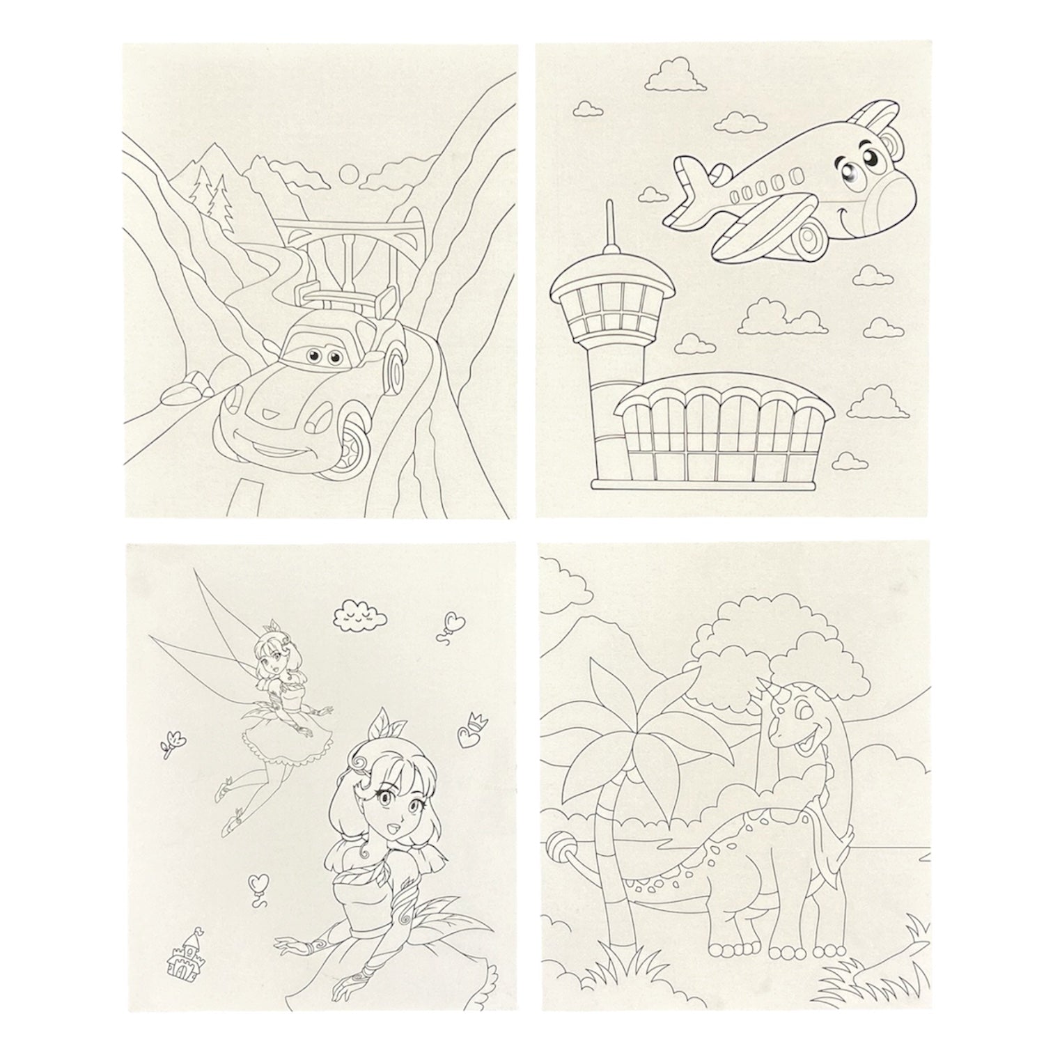 25 x 30cm Pre Drawn Outline Canvas Paint For Kids