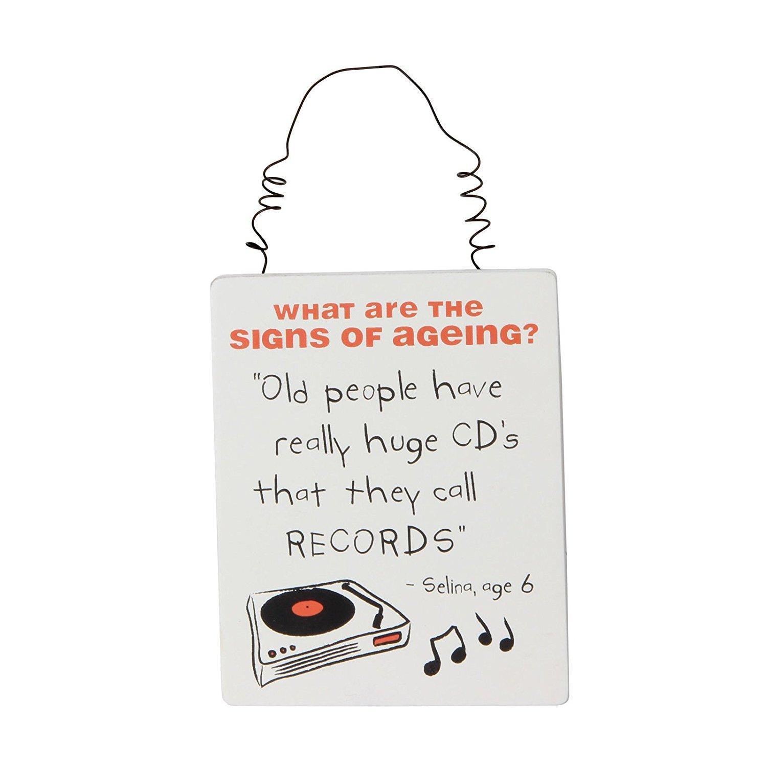 The Wisdom of Kids ~ Hanging Wall Plaque ~ CAN'T REMEMBER YOUR AGE...