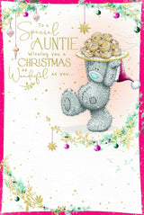 Bear With Plate Of Mince Pies Special Auntie Christmas Card