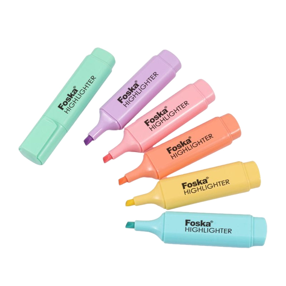 Pack of 6 Macron Colour Highlighter Marker Pens