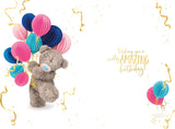 Bear Holding Balloons 3D Photo Finish Keepsake Niece Birthday Card