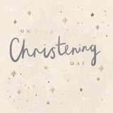 Stunning Stars Luxury Foiled Christening Congratulations Card