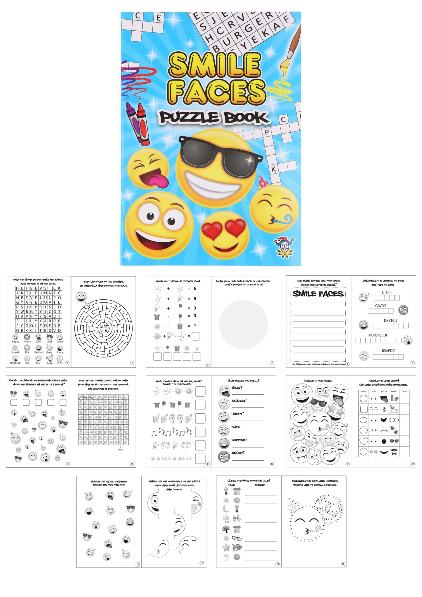Mini Yellow Smile Face Puzzle Book (10cm x 14.5cm)
