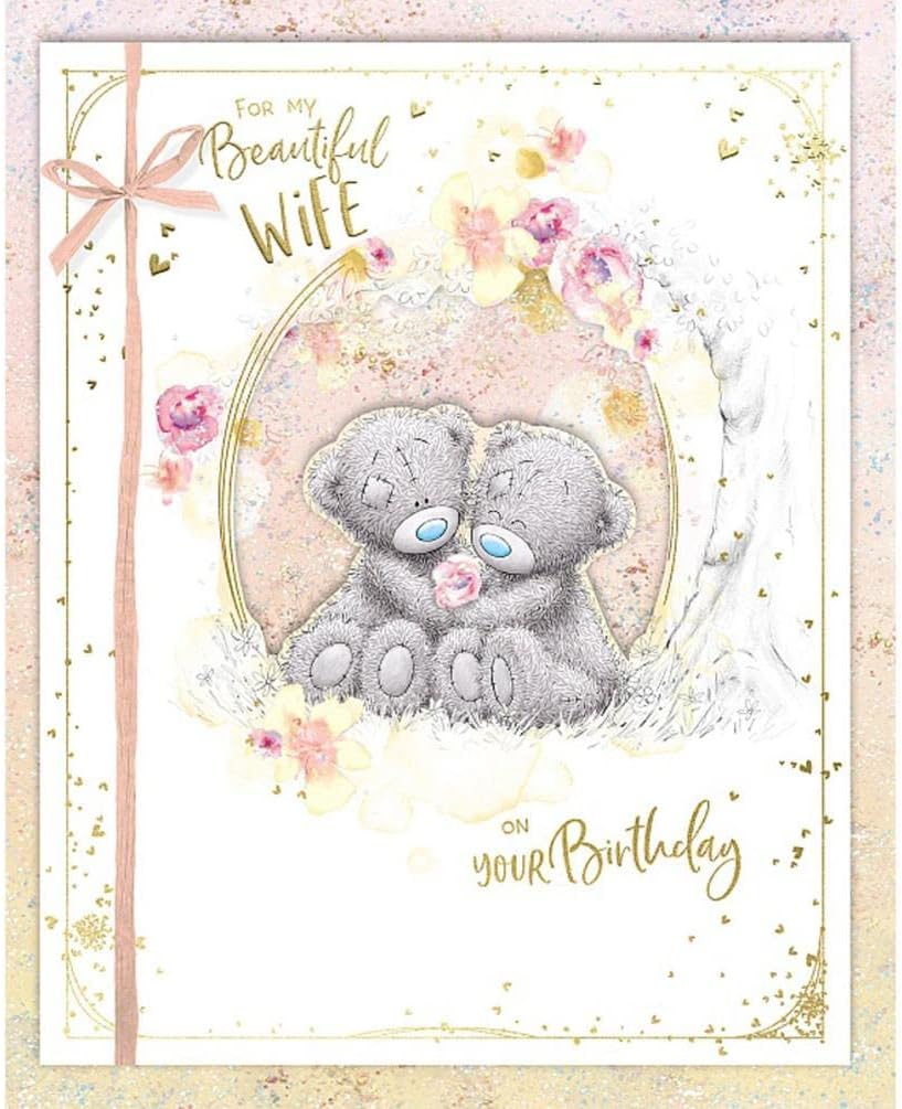 Bears with Flower Wife Birthday Luxury Boxed Card {DC}