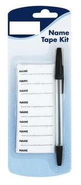 Name Tape Kit With Permanent Black Ink Laundry Pen