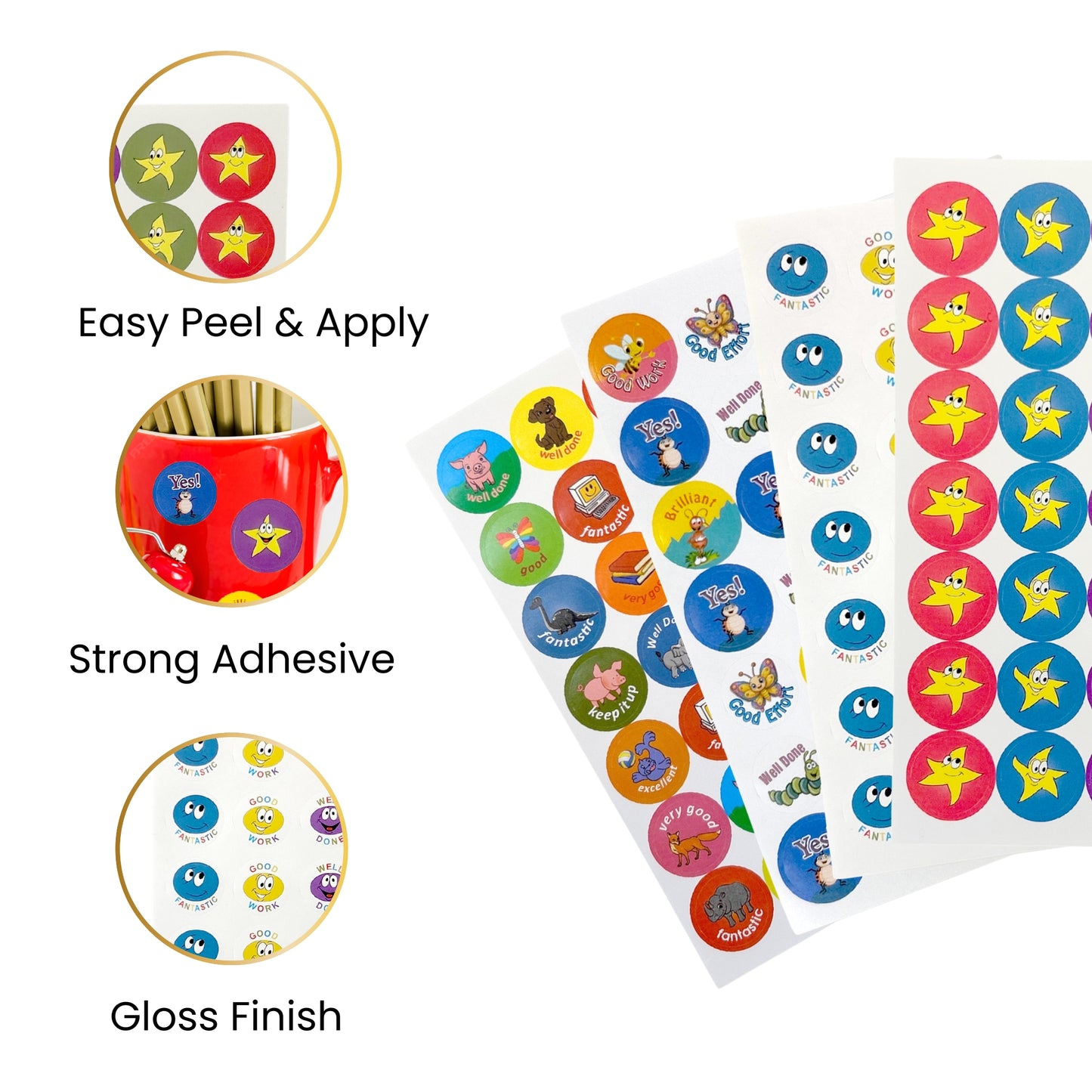 Pack of 420 Motivational Blobs 24mm Self-Adhesive Labels