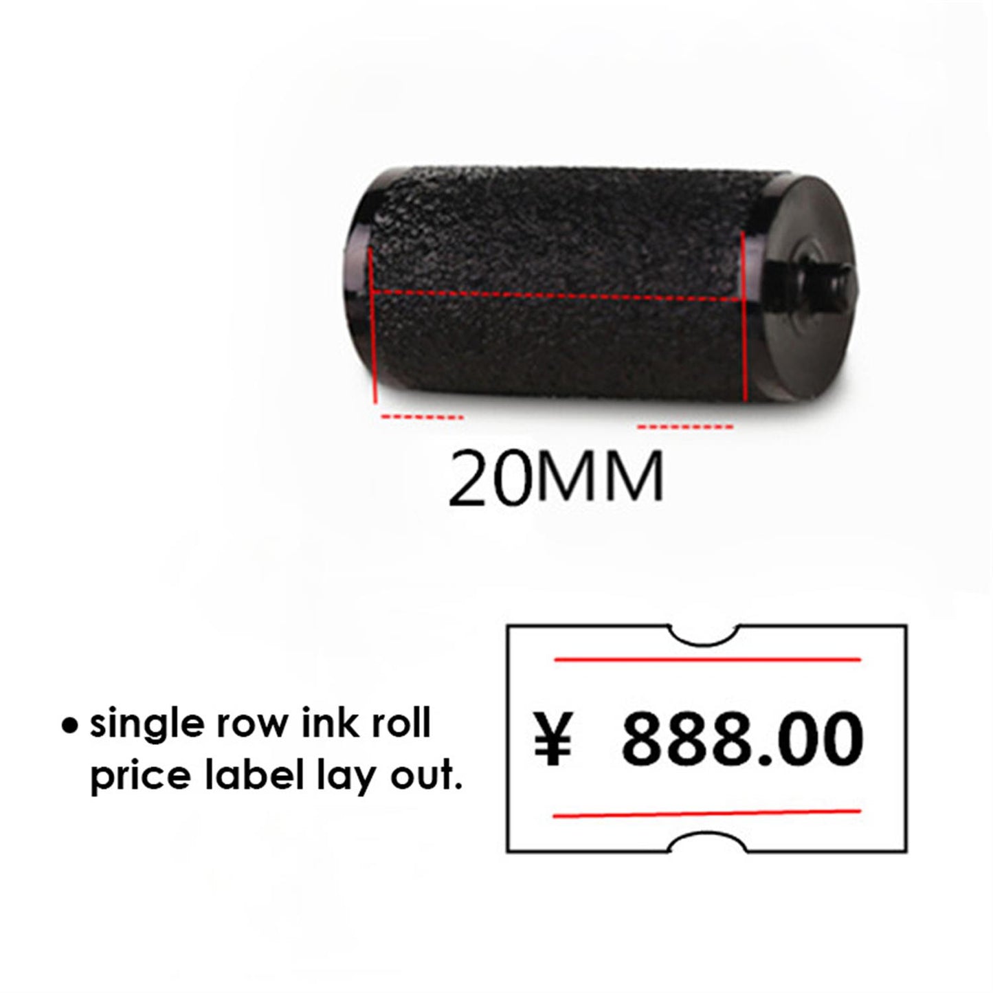 Pack of 50 Spare Ink Rolls for Price Labeller 20mm