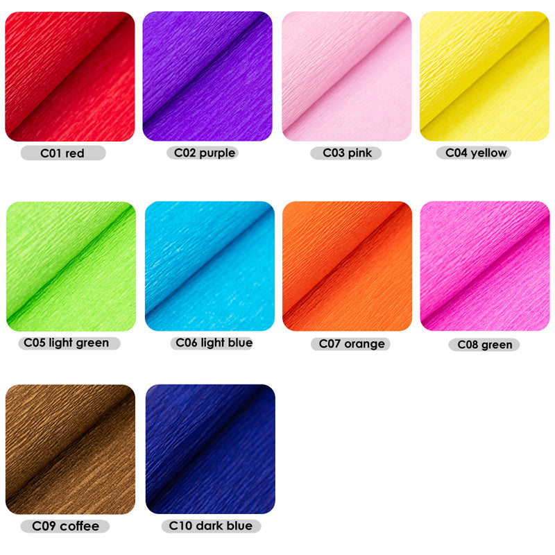 Pack of 10 Dark Blue Crepe Paper 50 x 200cm